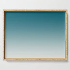 Tropical Dark Teal Gradient Inspired by Sherwin Williams 2020 Trending Color Oceanside SW6496 on Off White Serving Tray Gallery Image 1