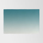 Tropical Dark Teal Gradient Inspired by Sherwin Williams 2020 Trending Color Oceanside SW6496 on Off White Rug Gallery Image 2