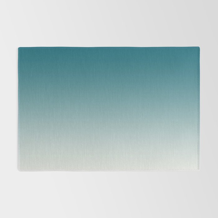 Tropical Dark Teal Gradient Inspired by Sherwin Williams 2020 Trending Color Oceanside SW6496 on Off White Rug Gallery Image 2