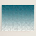 Tropical Dark Teal Gradient Inspired by Sherwin Williams 2020 Trending Color Oceanside SW6496 on Off White Jigsaw Puzzle Gallery Image 1