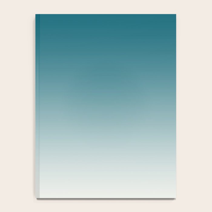 Tropical Dark Teal Gradient Inspired by Sherwin Williams 2020 Trending Color Oceanside SW6496 on Off White Notebook Gallery Image 4