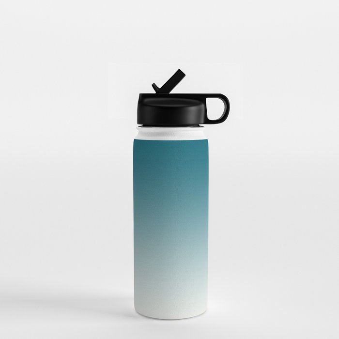 Tropical Dark Teal Gradient Inspired by Sherwin Williams 2020 Trending Color Oceanside SW6496 on Off White Water Bottle Gallery Image 1