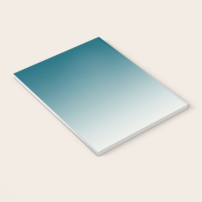 Tropical Dark Teal Gradient Inspired by Sherwin Williams 2020 Trending Color Oceanside SW6496 on Off White Notebook Gallery Image 3