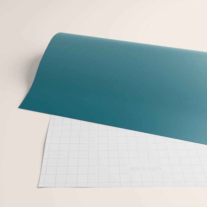 Tropical Dark Teal Gradient Inspired by Sherwin Williams 2020 Trending Color Oceanside SW6496 on Off White Wrapping Paper Gallery Image 2