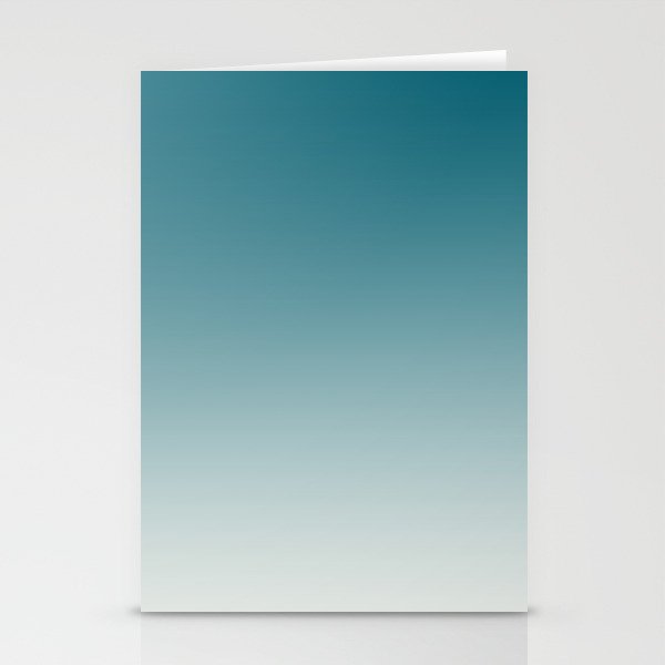 Tropical Dark Teal Gradient Inspired by Sherwin Williams 2020 Trending Color Oceanside SW6496 on Off White Stationery Card Gallery Image 1