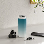Tropical Dark Teal Gradient Inspired by Sherwin Williams 2020 Trending Color Oceanside SW6496 on Off White Water Bottle Gallery Image 4