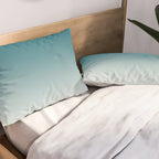 Tropical Dark Teal Gradient Inspired by Sherwin Williams 2020 Trending Color Oceanside SW6496 on Off White Pillow Sham Gallery Image 2