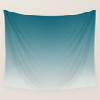 Tropical Dark Teal Gradient Inspired by Sherwin Williams 2020 Trending Color Oceanside SW6496 on Off White Wall Tapestry Gallery Image 4