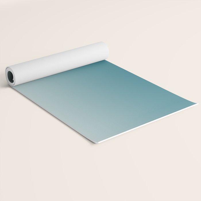 Tropical Dark Teal Gradient Inspired by Sherwin Williams 2020 Trending Color Oceanside SW6496 on Off White Yoga Mat Gallery Image 2