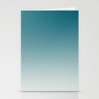 Tropical Dark Teal Gradient Inspired by Sherwin Williams 2020 Trending Color Oceanside SW6496 on Off White Stationery Card Gallery Image 2
