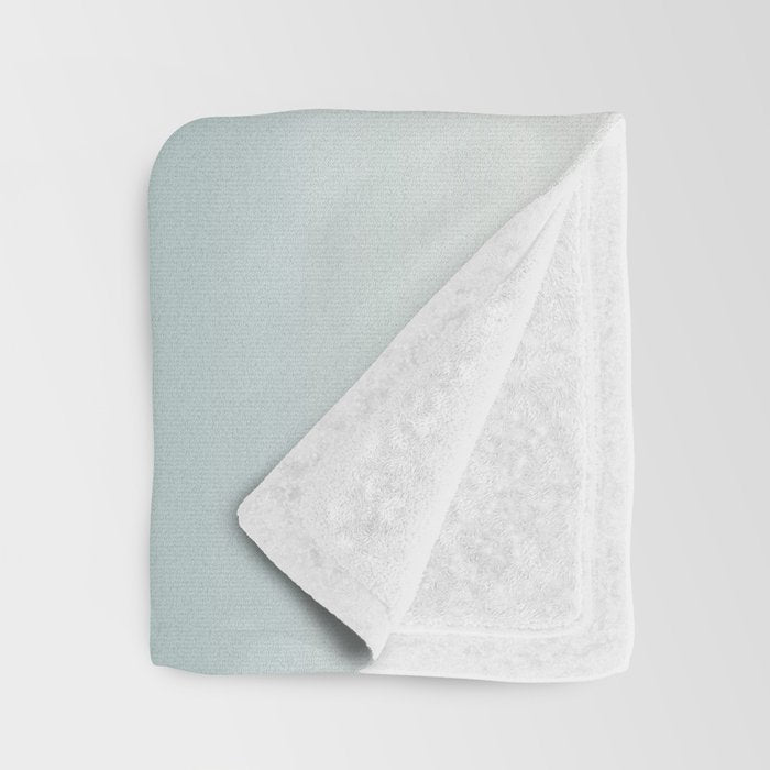Tropical Dark Teal Gradient Inspired by Sherwin Williams 2020 Trending Color Oceanside SW6496 on Off White Throw Blanket Gallery Image 3