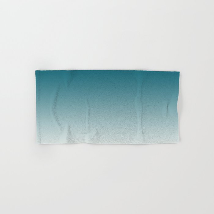 Tropical Dark Teal Gradient Inspired by Sherwin Williams 2020 Trending Color Oceanside SW6496 on Off White Bath Towel Gallery Image 1