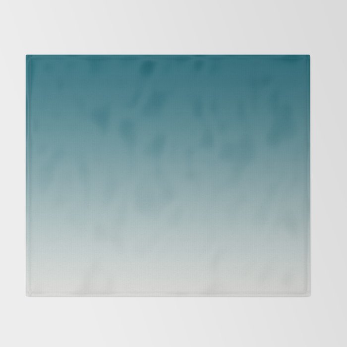 Tropical Dark Teal Gradient Inspired by Sherwin Williams 2020 Trending Color Oceanside SW6496 on Off White Throw Blanket Gallery Image 2