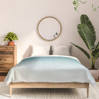 Tropical Dark Teal Gradient Inspired by Sherwin Williams 2020 Trending Color Oceanside SW6496 on Off White Comforter Gallery Image 3