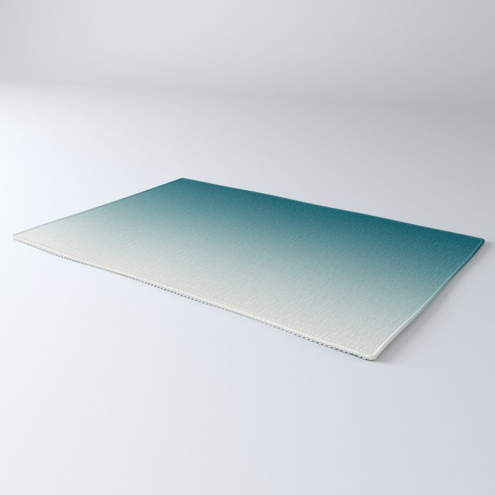 Tropical Dark Teal Gradient Inspired by Sherwin Williams 2020 Trending Color Oceanside SW6496 on Off White Rug Gallery Image 3