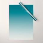 Tropical Dark Teal Gradient Inspired by Sherwin Williams 2020 Trending Color Oceanside SW6496 on Off White Wrapping Paper Gallery Image 1