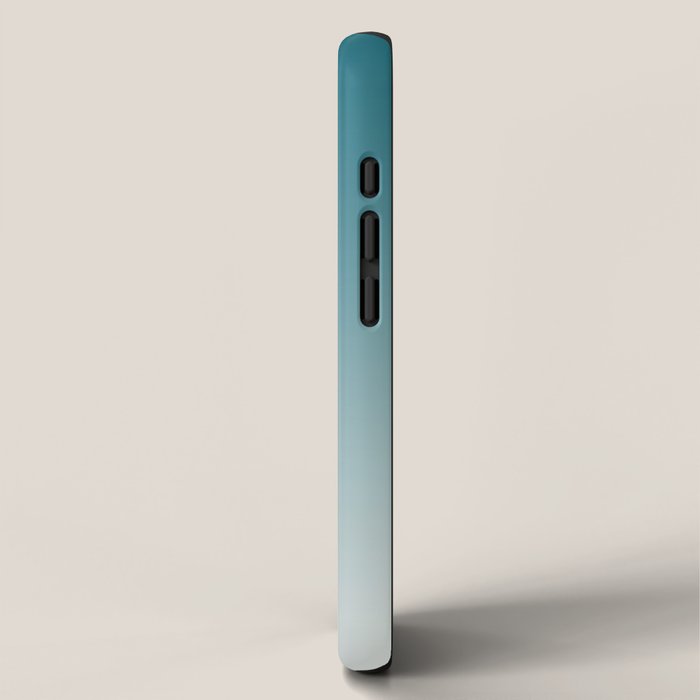 Tropical Dark Teal Gradient Inspired by Sherwin Williams 2020 Trending Color Oceanside SW6496 on Off White iPhone Case Gallery Image 2