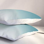 Tropical Dark Teal Gradient Inspired by Sherwin Williams 2020 Trending Color Oceanside SW6496 on Off White Pillow Sham Gallery Image 3