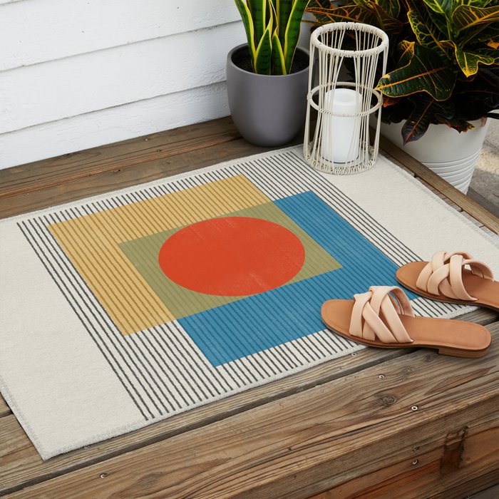 Midcentury Modern Object 03 Outdoor Rug Gallery Image 2