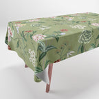 Chinoiserie Regency green, florals Tablecloth Gallery Image 1