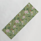 Chinoiserie Regency green, florals Yoga Mat Gallery Image 1