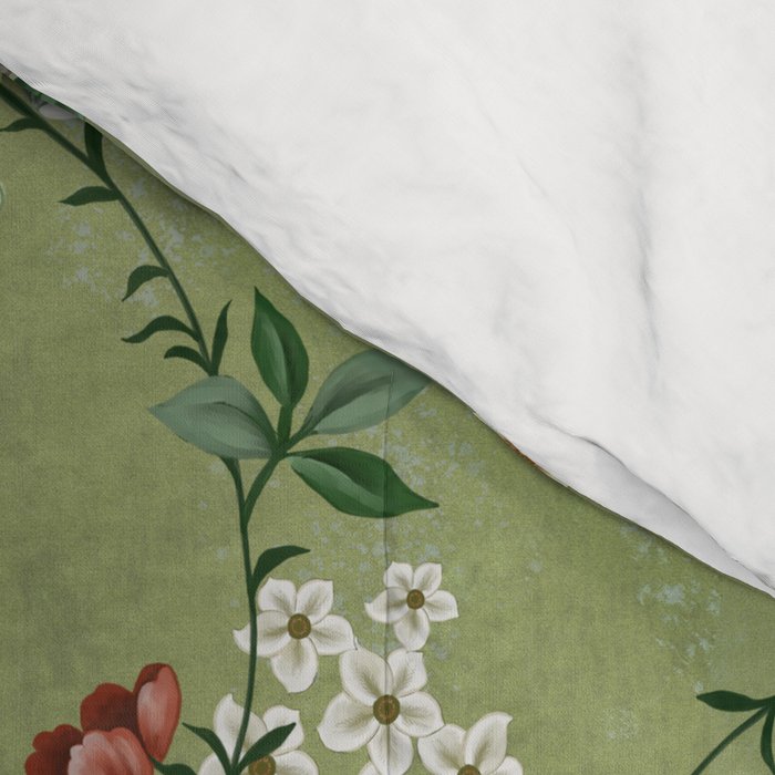 Chinoiserie Regency green, florals Comforter Gallery Image 4