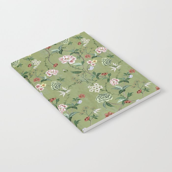 Chinoiserie Regency green, florals Notebook Gallery Image 2