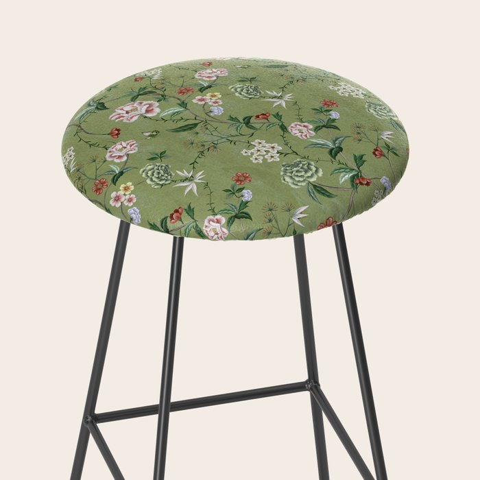 Chinoiserie Regency green, florals Stool Gallery Image 2