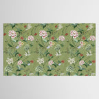 Chinoiserie Regency green, florals Tablecloth Gallery Image 2