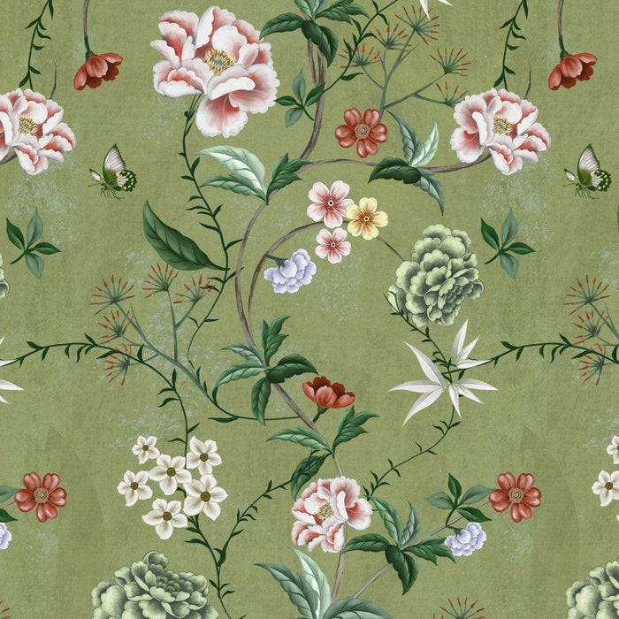 Chinoiserie Regency green, florals Coffee Mug Gallery Image 2