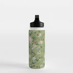 Chinoiserie Regency green, florals Water Bottle Gallery Image 3