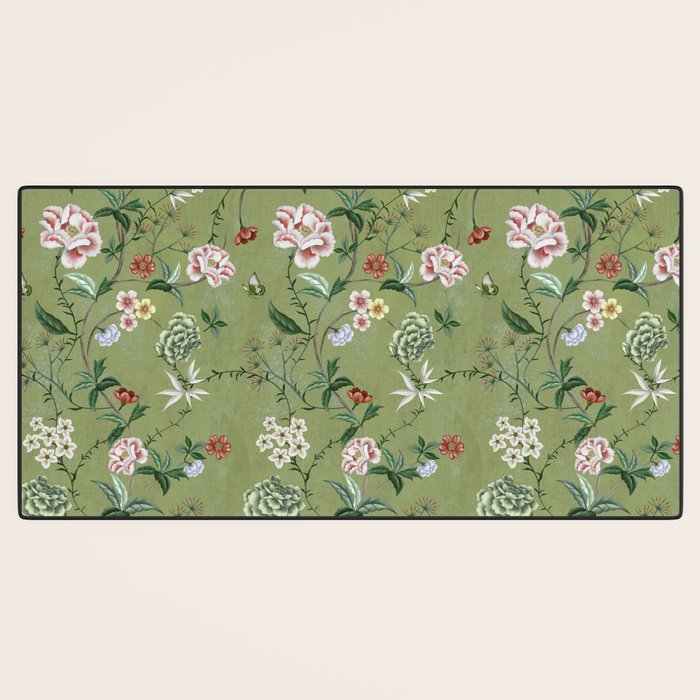 Chinoiserie Regency green, florals Desk Mat Gallery Image 3