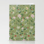Chinoiserie Regency green, florals Stationery Card Gallery Image 2
