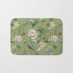 Chinoiserie Regency green, florals Bath Mat Gallery Image 1