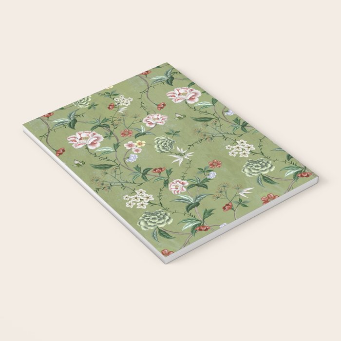 Chinoiserie Regency green, florals Notebook Gallery Image 3