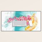 Jellyfish with Flowers Desk Mat Gallery Image 1