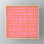 Retro Picnic Plaid Pattern Pink Orange Mini Art Print Gallery Image 1