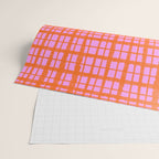 Retro Picnic Plaid Pattern Pink Orange Wrapping Paper Gallery Image 2