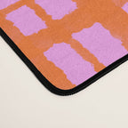 Retro Picnic Plaid Pattern Pink Orange Desk Mat Gallery Image 4