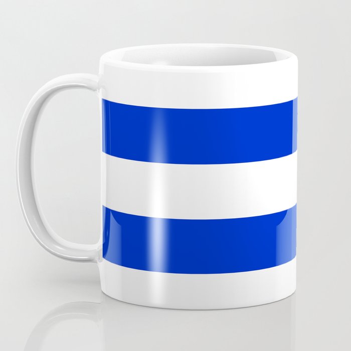 Cobalt Blue and White Wide Cabana Tent Stripe Coffee Mug Gallery Image 3
