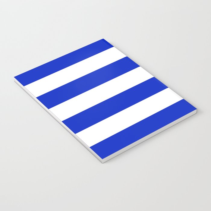Cobalt Blue and White Wide Cabana Tent Stripe Notebook Gallery Image 3