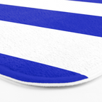 Cobalt Blue and White Wide Cabana Tent Stripe Bath Mat Gallery Image 3