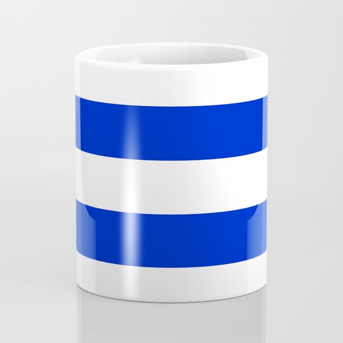 Cobalt Blue and White Wide Cabana Tent Stripe Coffee Mug Gallery Image 4