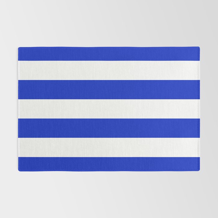 Cobalt Blue and White Wide Cabana Tent Stripe Rug Gallery Image 2