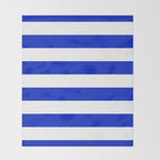 Cobalt Blue and White Wide Cabana Tent Stripe Throw Blanket Gallery Image 2
