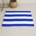 Cobalt Blue and White Wide Cabana Tent Stripe Rug Gallery Image 1