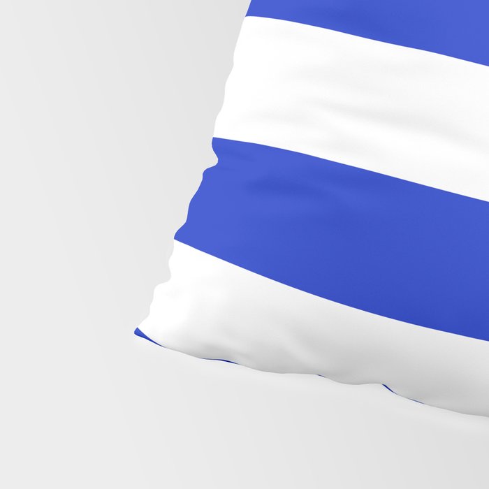 Cobalt Blue and White Wide Cabana Tent Stripe Pillow Sham Gallery Image 4