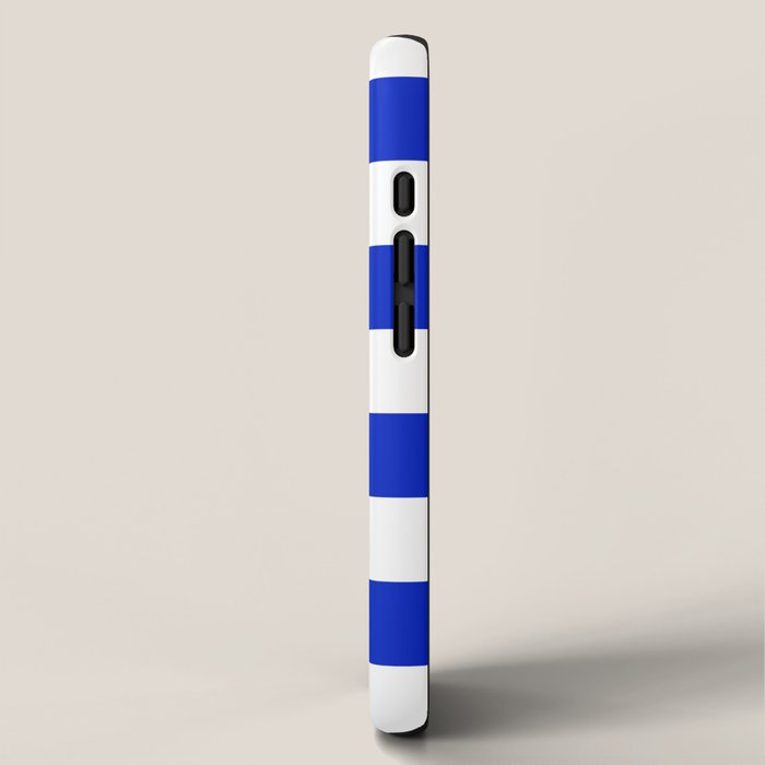 Cobalt Blue and White Wide Cabana Tent Stripe iPhone Case Gallery Image 2
