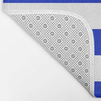 Cobalt Blue and White Wide Cabana Tent Stripe Bath Mat Gallery Image 2