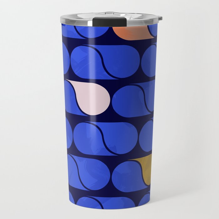 Blue modern pattern Travel Mug Gallery Image 1